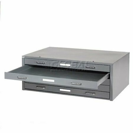 Global Industrial 41W Flat File Cabinet, 5 Drawer, Gray 506825GY